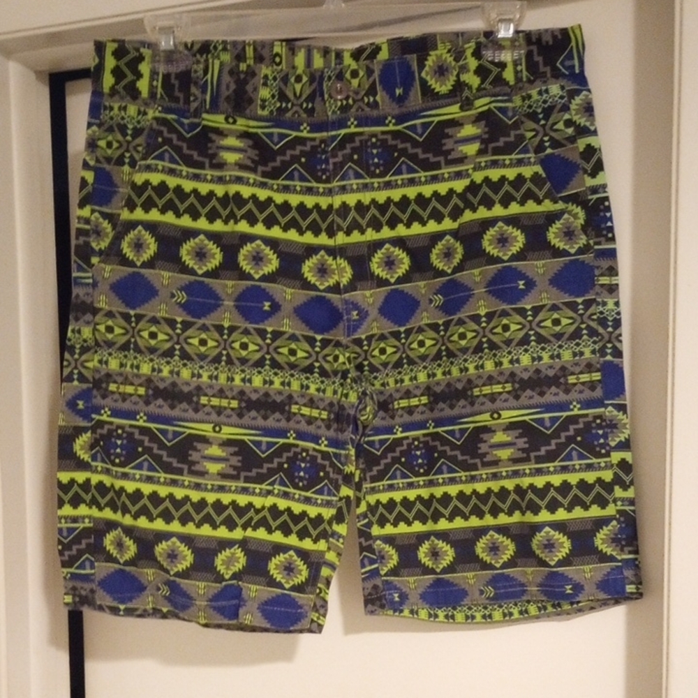Vibrant Geometric Swim Board Shorts for Men